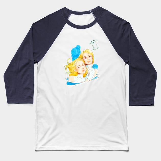 Gemini Constellation Baseball T-Shirt by jessicaguarnido